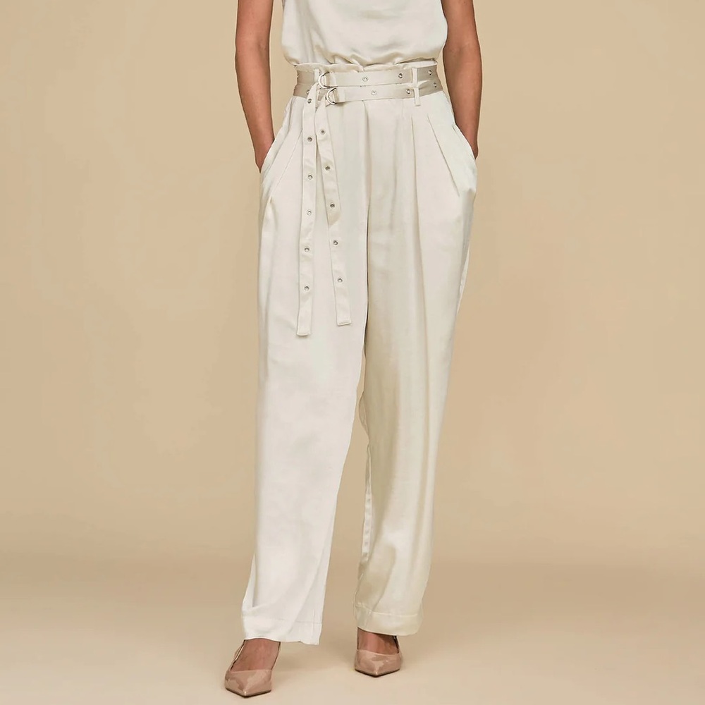 NWT The Noli Shop - Kora Double Belted Satin Pant